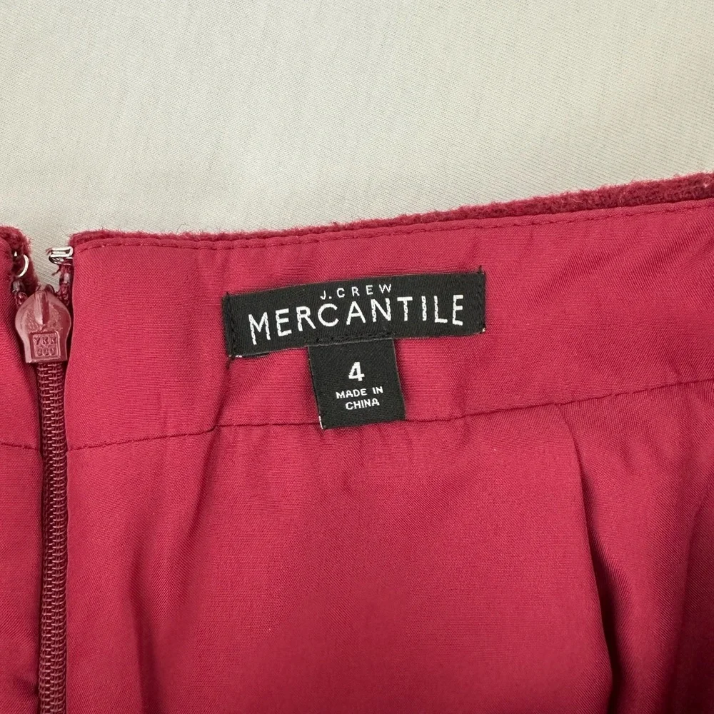 Burgundy J Crew Mercantile Wool Blend Pencil Skirt